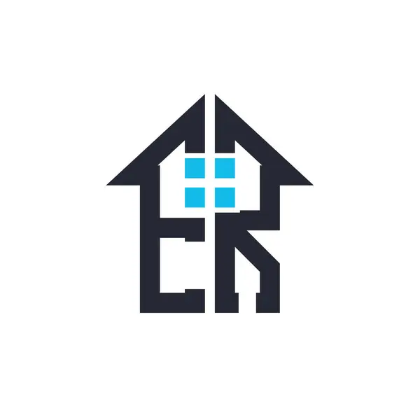 Baş harfleri ER House Logo Tasarımı. Emlak, Emlak ve İşletme Markası Simgesi İkonlu Yaratıcı Mektup Acil