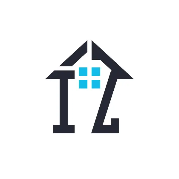Baş harfleri IZ House Logo Tasarımı. Emlak, Mülkiyet ve İş Markası Simgesi İkonlu Yaratıcı Mektup IZ