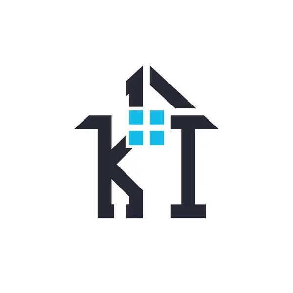 Baş harfleri KI House Logo Tasarımı. Emlak, Mülkiyet ve İşletme Markası Simgesi İkonası ile Yaratıcı Mektup KI