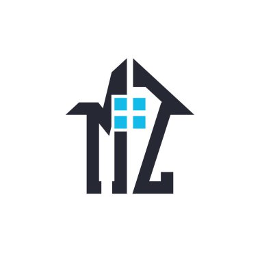 Initials MZ House Logo Design. Creative Letter MZ with House Icon for Real Estate, Property and Business Branding clipart