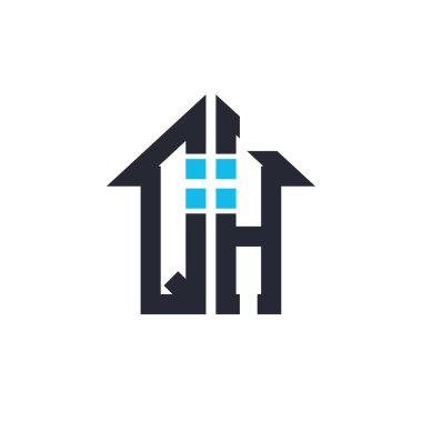 Baş harfleri QH House Logo Tasarımı. Emlak, Emlak ve Ticari Markalaşma İkonası İkonası ile Yaratıcı Mektup QH