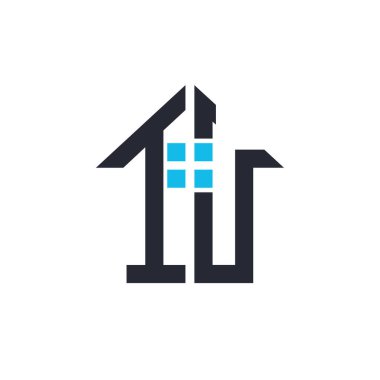 Initials TU House Logo Design. Creative Letter TU with House Icon for Real Estate, Property and Business Branding clipart