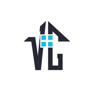 Baş harfleri VC House Logo Tasarımı. Emlak, Mülkiyet ve İş Markası Simgesi İkonlu Yaratıcı Mektup VK
