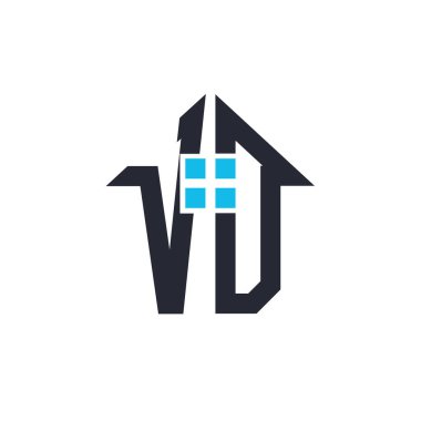 Baş harfleri VD House Logo Tasarımı. Emlak, Mülkiyet ve İşletme Markası İkonası İkonası ile Yaratıcı Mektup