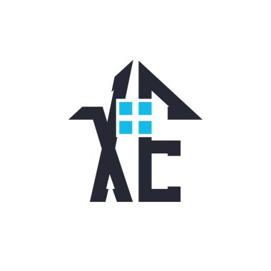 Baş harfleri XE House Logo Tasarımı. Emlak, Mülkiyet ve Ticari Markalaşma İkonası İkonası ile Yaratıcı Mektup XE