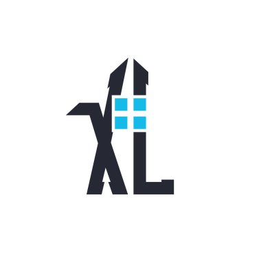 Baş harfleri XL House Logo Tasarımı. Emlak, Mülkiyet ve Ticari Markalaşma İkonası İkonası ile Yaratıcı Mektup XL