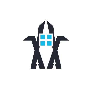 Baş harfleri XX House Logo Tasarımı. Emlak, Mülkiyet ve Ticari Markalaşma İkonası İkonası ile Yaratıcı Mektup XX