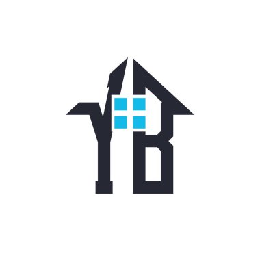 Baş harfleri YB House Logo Tasarımı. Emlak, Mülkiyet ve İş Markası Simgesi İkonlu Yaratıcı Mektup YB