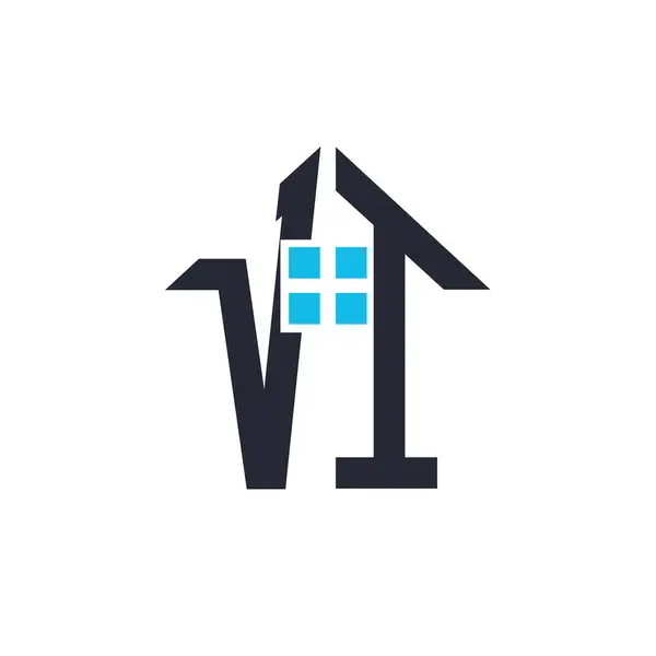 Baş harfleri VT House Logo Tasarımı. Emlak, Mülkiyet ve İşletme Markası Simgesi ile Yaratıcı Mektup VT