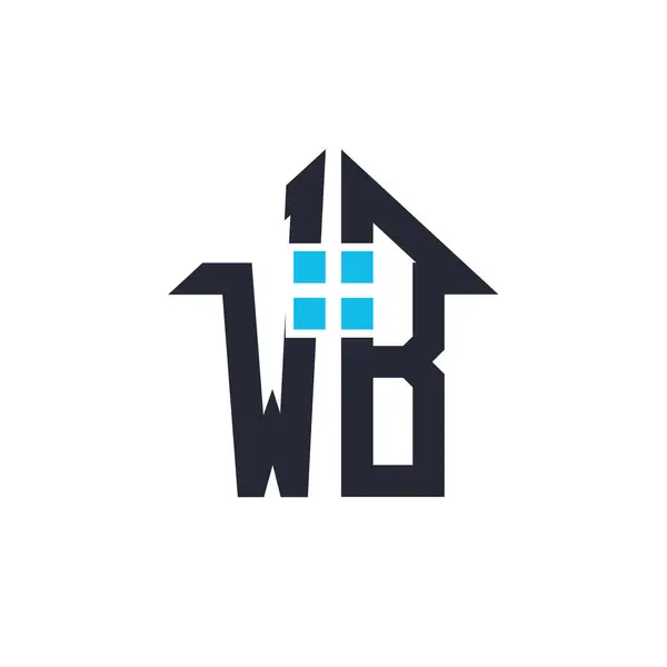 Baş harfleri WB Logo Tasarımı. Emlak, Mülkiyet ve İş Markası Simgesi İkonlu Yaratıcı Mektup WB