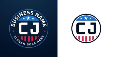 Vatansever CJ Logo Tasarımı. Amerikan Bayrağı ve Yıldızı olan CJ Logosu, Vatansever Tasarım