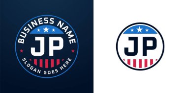 Vatansever JP Logo Tasarımı. Amerikan Bayrağı ve Yıldızı olan JP Logosu, Vatansever Tasarım
