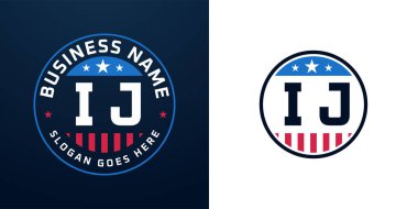 Vatansever IJ Logo Tasarımı. Amerikan Bayrağı ve Yıldızı olan IJ Logosu, Vatansever Tasarım