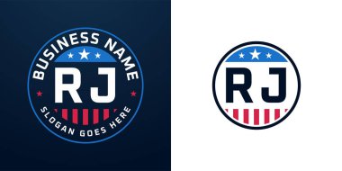 Vatansever RJ Logo Tasarımı. Amerikan Bayrağı ve Yıldızı olan RJ Logosu, Vatansever Tasarım