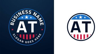 Vatansever AT Logo Tasarımı. Amerikan Bayrağı ve Yıldızı, Vatansever Tasarım Harfi