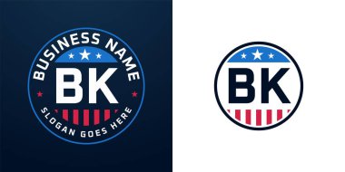 Vatansever BK Logo Tasarımı. Amerikan Bayrağı ve Yıldızı olan BK Logosu, Vatansever Tasarım