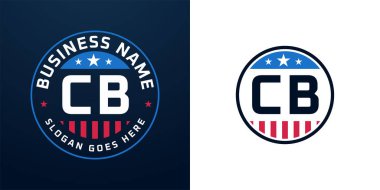 Yurtsever CB Logo Tasarımı. Amerikan Bayrağı ve Yıldızı olan CB Logosu, Vatansever Tasarım