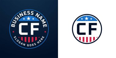 Yurtsever CF Logo Tasarımı. Amerikan Bayrağı ve Yıldızı olan CF Logosu, Vatansever Tasarım