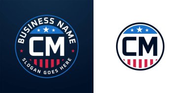 Vatansever CM Logo Tasarımı. Amerikan Bayrağı ve Yıldızı olan CM Logosu, Vatansever Tasarım