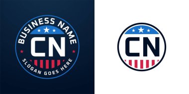 Vatansever CN Logo Tasarımı. Amerikan Bayrağı ve Yıldızı olan CN Logosu, Vatansever Tasarım