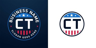 Vatansever CT Logo Tasarımı. Amerikan Bayrağı ve Yıldızı olan CT Logosu, Vatansever Tasarım