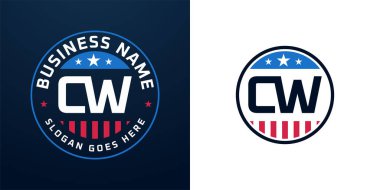 Vatansever CW Logo Tasarımı. Amerikan Bayrağı ve Yıldızı olan CW Logosu, Vatansever Tasarım