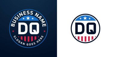 Vatansever DQ Logo Tasarımı. Amerikan Bayrağı ve Yıldızı olan DQ Logosu Vatansever Tasarım