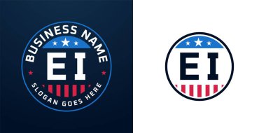 Vatansever El Logosu Tasarımı. Amerikan Bayrağı ve Yıldızı olan El Mektubu, Vatansever Tasarım