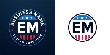 Vatansever EM Logo Tasarımı. Amerikan Bayrağı ve Yıldızı olan EM Logosu Vatansever Tasarım