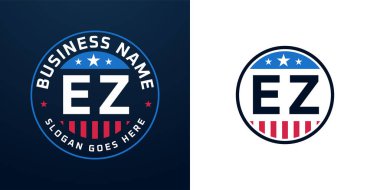 Vatansever EZ logo tasarımı. Amerikan Bayrağı ve Yıldızı olan EZ Logosu, Vatansever Tasarım