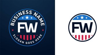 Vatansever FW Logo Tasarımı. Amerikan Bayrağı ve Yıldızı olan FW Logosu, Vatansever Tasarım