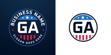Vatansever GA logo tasarımı. Amerikan Bayrağı ve Yıldızı olan GA logosu, Vatansever Tasarım