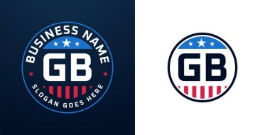 Vatansever GB Logo Tasarımı. Amerikan Bayrağı ve Yıldızı, Vatansever Tasarım ile Büyük harfli logo