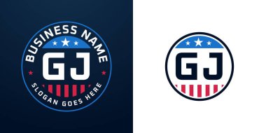 Vatansever GJ Logo Tasarımı. Amerikan Bayrağı ve Yıldızı olan GJ Logosu, Vatansever Tasarım