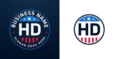 Vatansever HD logo tasarımı. Amerikan Bayrağı ve Yıldızı olan HD Logosu, Vatansever Tasarım