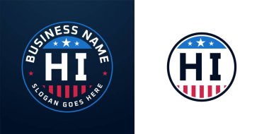 Vatansever HI logo tasarımı. Amerikan Bayrağı ve Yıldızı, Vatansever Tasarım Harfleri
