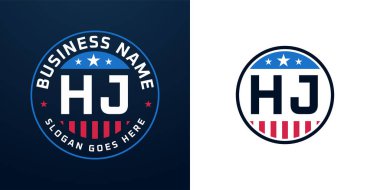 Vatansever HJ logo tasarımı. Amerikan Bayrağı ve Yıldızı, Vatansever Tasarım Harfi.