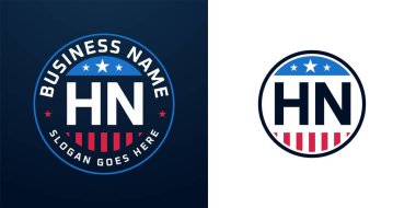 Vatansever HN Logo Tasarımı. Amerikan Bayrağı ve Yıldızı ile HN logosu, Vatansever Tasarım