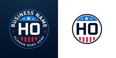 Vatansever HO Logo Tasarımı. Amerikan Bayrağı ve Yıldızı, Vatansever Tasarım Harfi.