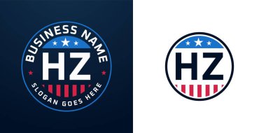 Vatansever HZ logo tasarımı. Amerikan Bayrağı ve Yıldızı olan HZ Logosu, Vatansever Tasarım
