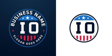 Vatansever IO Logo Tasarımı. Amerikan Bayrağı ve Yıldızı olan IO Logosu, Vatansever Tasarım