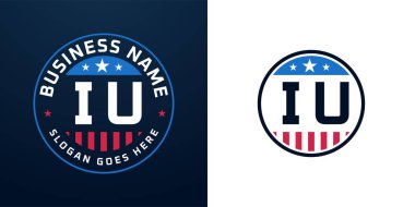 Vatansever IU Logo Tasarımı. Amerikan Bayrağı ve Yıldızı olan IU Logosu, Vatansever Tasarım