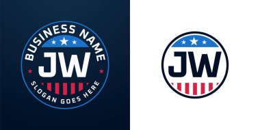 Vatansever JW Logo Tasarımı. Amerikan Bayrağı ve Yıldızı olan JW Harfi, Vatansever Tasarım