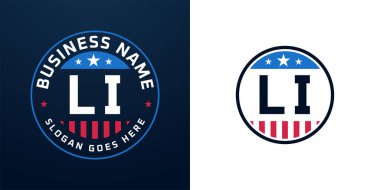 Vatansever LI Logo Tasarımı. Amerikan Bayrağı ve Yıldızı olan LI Logosu, Vatansever Tasarım