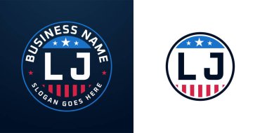 Vatansever LJ Logo Tasarımı. Amerikan Bayrağı ve Yıldızı olan LJ Harfi, Vatansever Tasarım