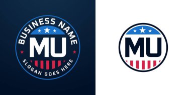 Yurtsever MU Logo Tasarımı. Amerikan Bayrağı ve Yıldızı, Yurtsever Tasarımı MU logosu