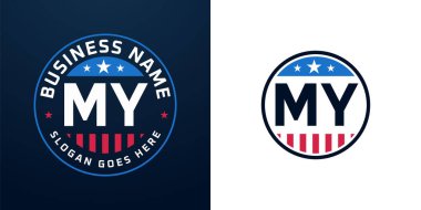 Vatansever Logo Tasarım. Amerikan Bayrağı ve Yıldızı, Vatansever Tasarım Harfleri