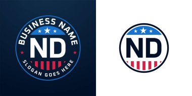Vatansever ND Logo Tasarımı. Amerikan Bayrağı ve Yıldızı olan ND harfi, Vatansever Tasarım.