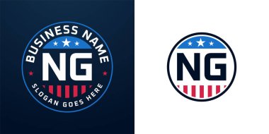 Vatansever NG Logo Tasarımı. Amerikan Bayrağı ve Yıldızı olan NG harfi, Vatansever Tasarım.