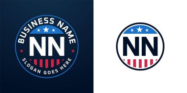 Vatansever NN Logo Tasarımı. Amerikan Bayrağı ve Yıldızı olan NN harfi, Vatansever Tasarım.